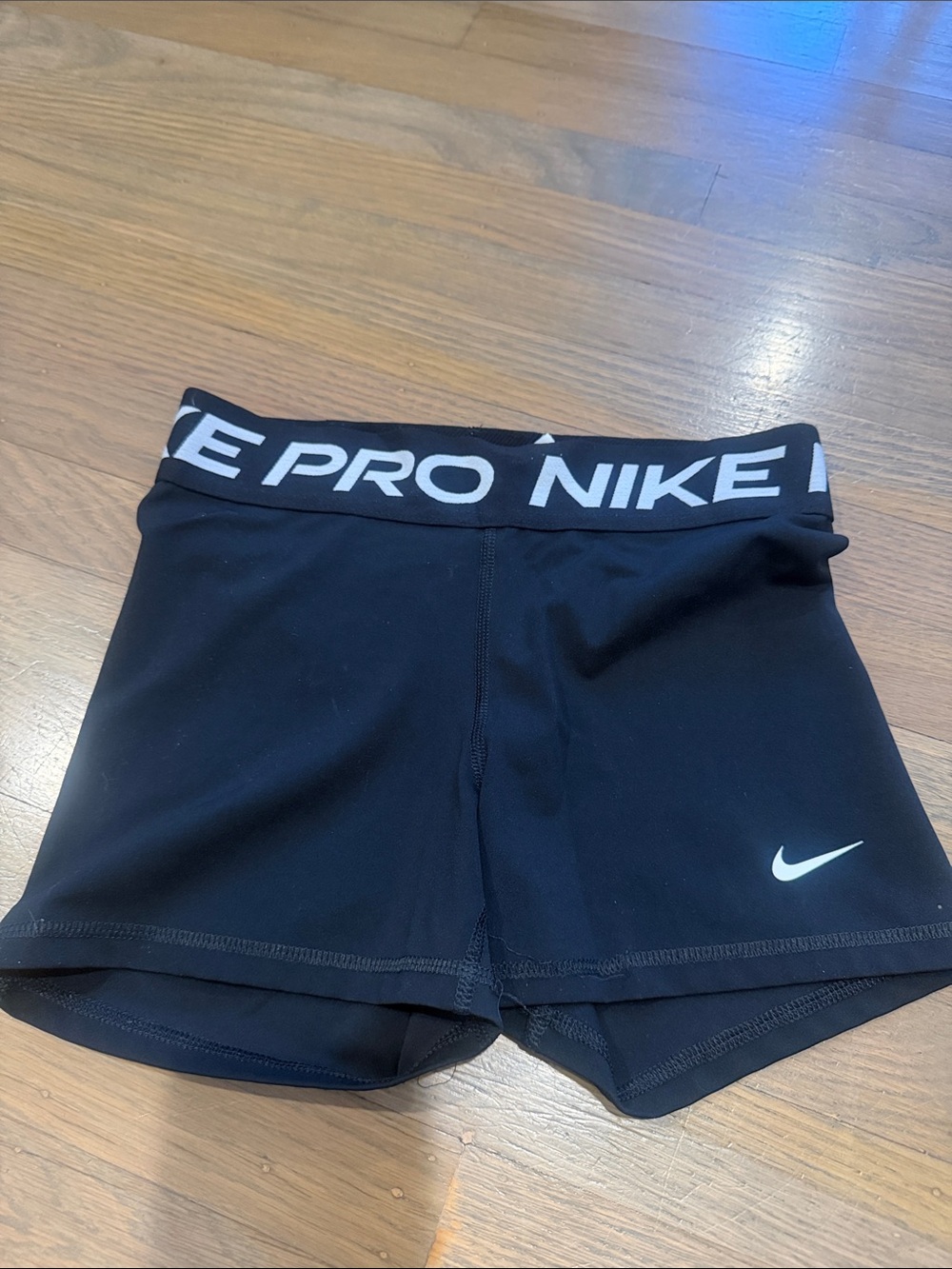 Nike Pro Black Women's Bike Shorts with White Swoosh